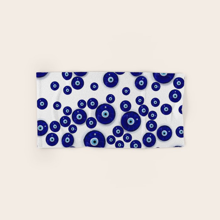 Greek Blue Glass Evil Eye Amulet Bath Towel Gallery Image 1