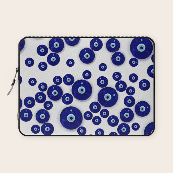 Greek Blue Glass Evil Eye Amulet Laptop Sleeve Gallery Image 1