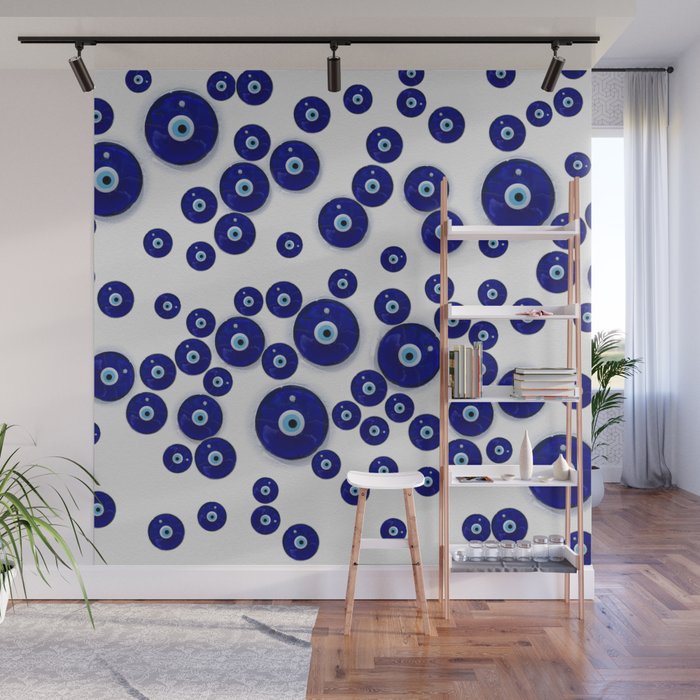 Greek Blue Glass Evil Eye Amulet Wall Mural Gallery Image 1