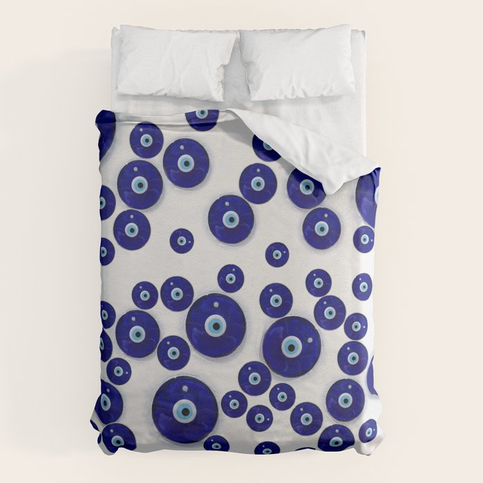 Greek Blue Glass Evil Eye Amulet Duvet Cover Gallery Image 6