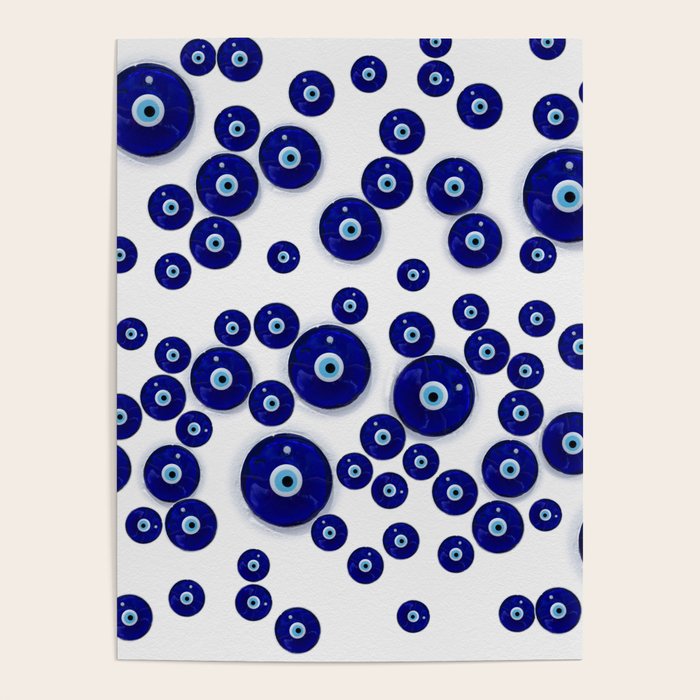 Greek Blue Glass Evil Eye Amulet Poster Gallery Image 4