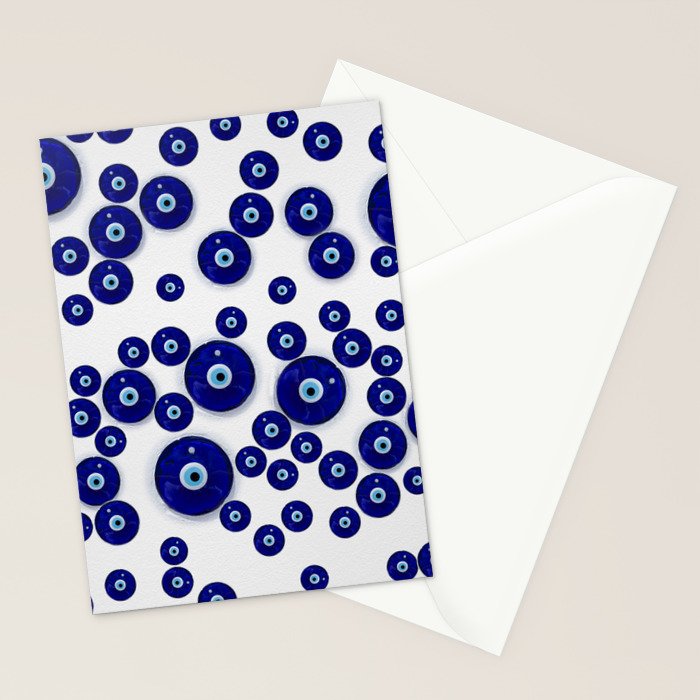 Greek Blue Glass Evil Eye Amulet Stationery Card Gallery Image 2