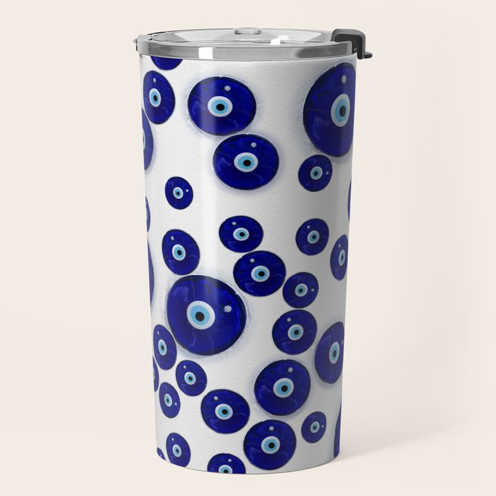 Greek Blue Glass Evil Eye Amulet Travel Mug Gallery Image 2
