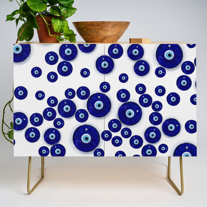 Greek Blue Glass Evil Eye Amulet Credenza Gallery Image 1