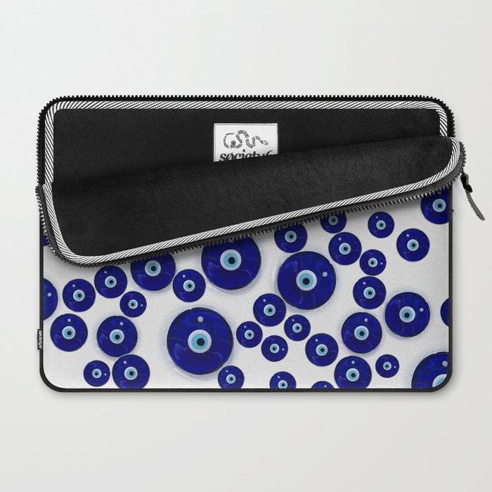 Greek Blue Glass Evil Eye Amulet Laptop Sleeve Gallery Image 2