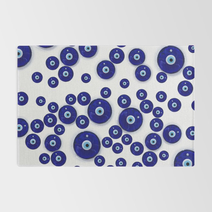 Greek Blue Glass Evil Eye Amulet Rug Gallery Image 2