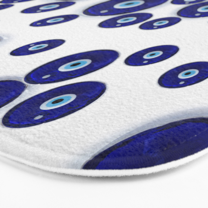 Greek Blue Glass Evil Eye Amulet Bath Mat Gallery Image 3