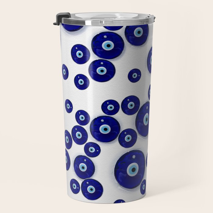 Greek Blue Glass Evil Eye Amulet Travel Mug Gallery Image 3