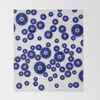 Greek Blue Glass Evil Eye Amulet Throw Blanket Gallery Image 2