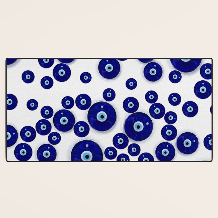 Greek Blue Glass Evil Eye Amulet Desk Mat Gallery Image 3
