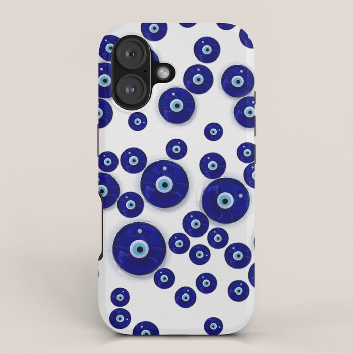 Greek Blue Glass Evil Eye Amulet iPhone Case Gallery Image 1