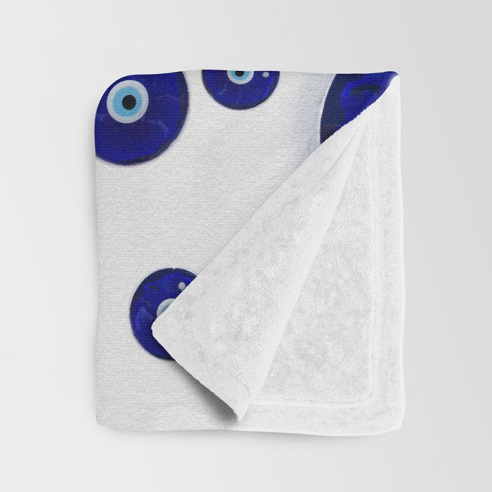 Greek Blue Glass Evil Eye Amulet Throw Blanket Gallery Image 3