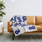 Greek Blue Glass Evil Eye Amulet Throw Blanket Gallery Image 1