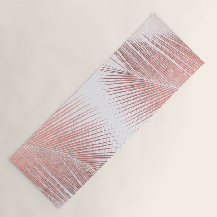 Palm leaf synchronicity - rose gold Yoga Mat Gallery Image 1