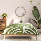 Summer Fern Simple Modern Watercolor Comforter Gallery Image 3