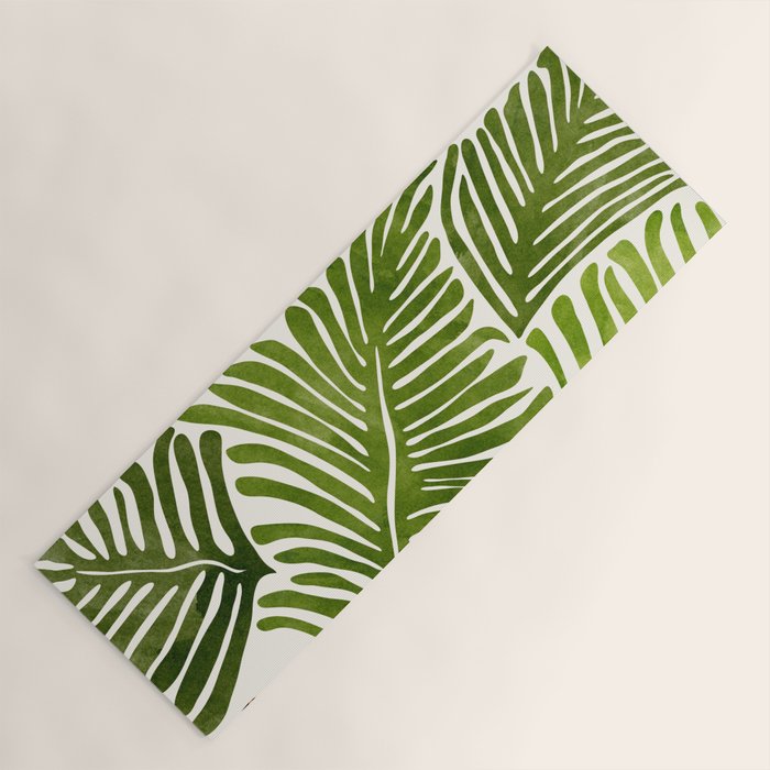Summer Fern Simple Modern Watercolor Yoga Mat Gallery Image 1