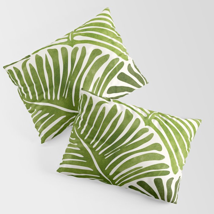 Summer Fern Simple Modern Watercolor Pillow Sham Gallery Image 1