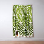 Summer Fern Simple Modern Watercolor Window Curtain Gallery Image 3