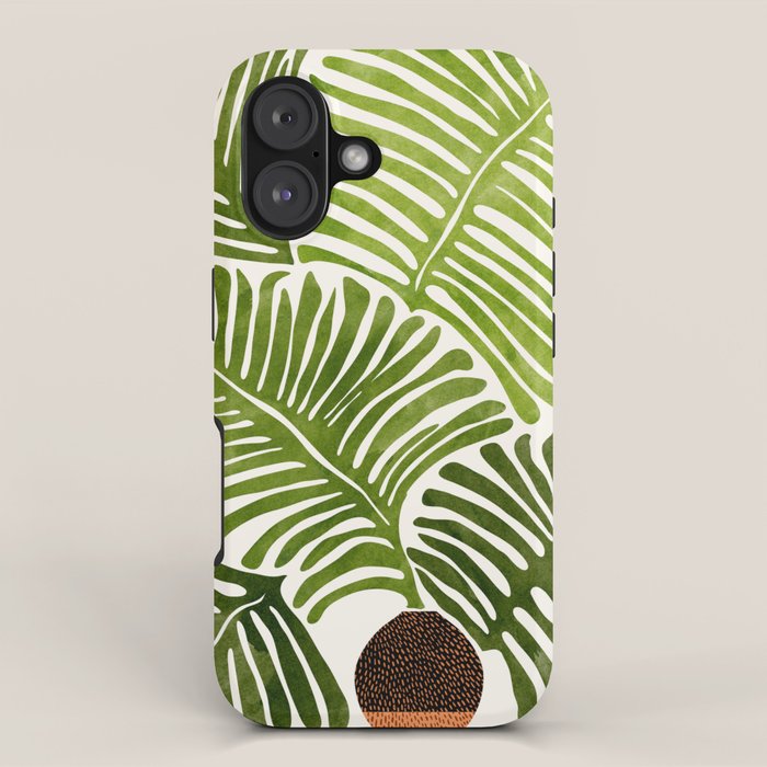 Summer Fern Simple Modern Watercolor iPhone Case Gallery Image 1