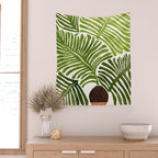 Summer Fern Simple Modern Watercolor Wall Tapestry Gallery Image 2