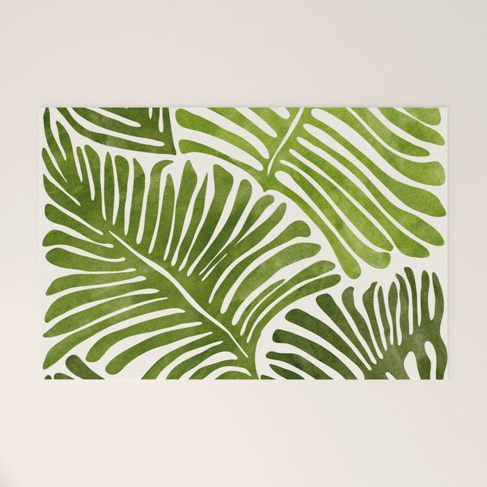Summer Fern Simple Modern Watercolor Welcome Mat Gallery Image 1