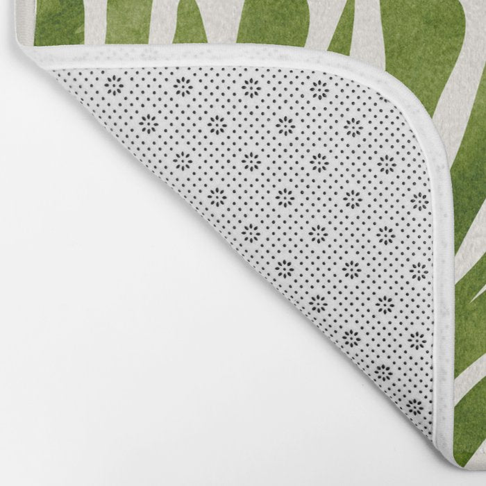 Summer Fern Simple Modern Watercolor Bath Mat Gallery Image 2
