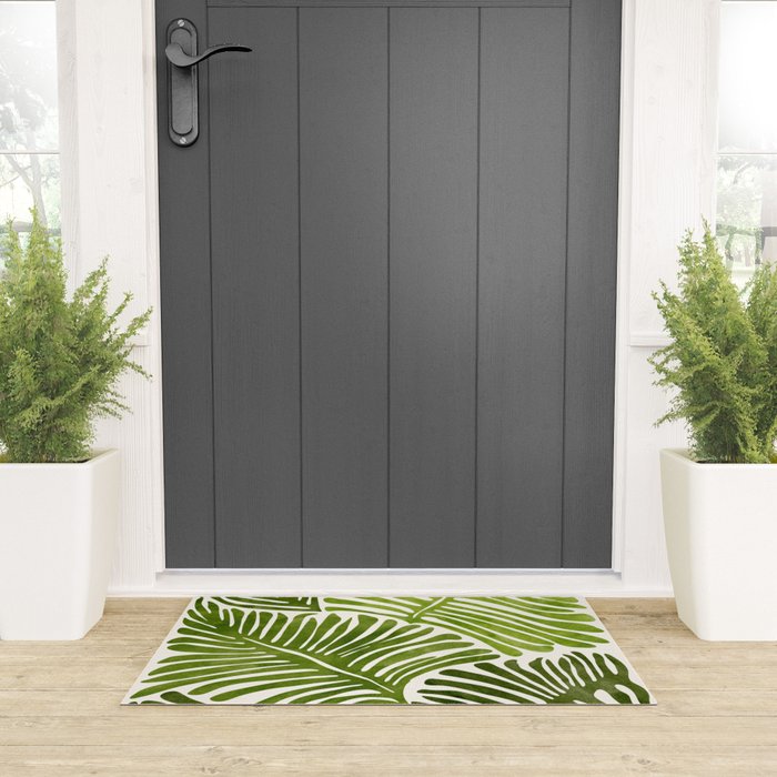 Summer Fern Simple Modern Watercolor Welcome Mat Gallery Image 3