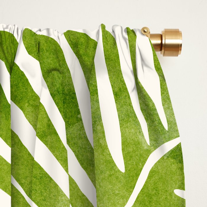 Summer Fern Simple Modern Watercolor Window Curtain Gallery Image 2