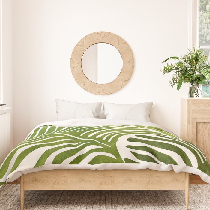 Summer Fern Simple Modern Watercolor Duvet Cover Gallery Image 3