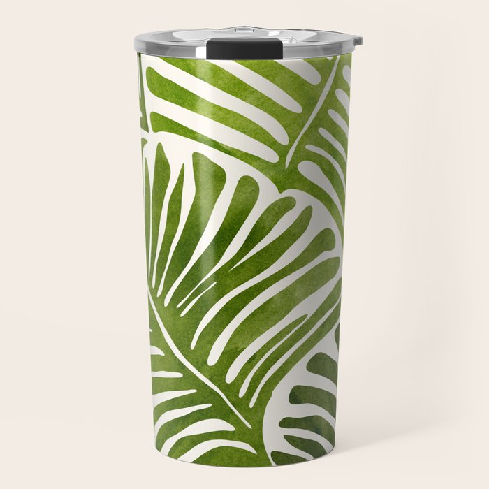 Summer Fern Simple Modern Watercolor Travel Mug Gallery Image 1