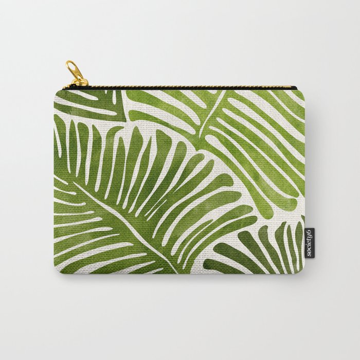 Summer Fern Simple Modern Watercolor Carry All Pouch Gallery Image 1