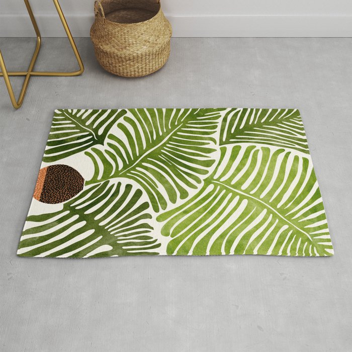 Summer Fern Simple Modern Watercolor Rug Gallery Image 1