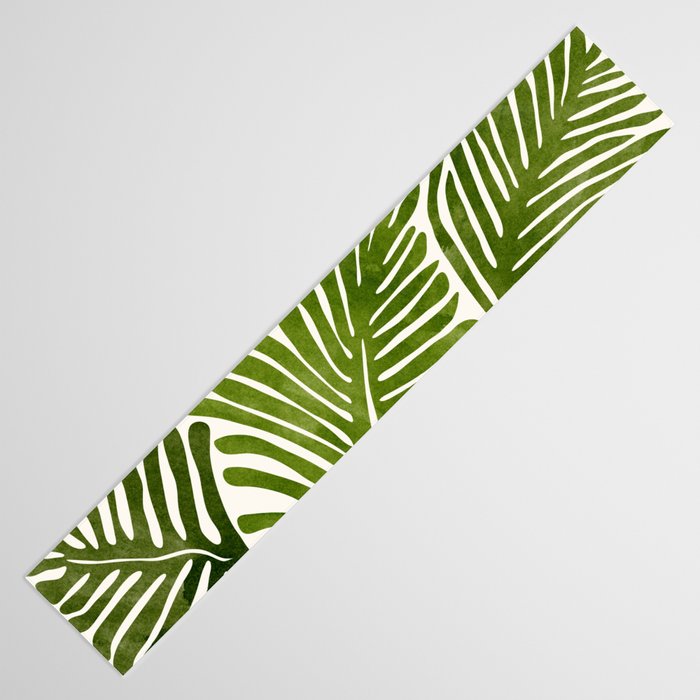 Summer Fern Simple Modern Watercolor Table Runner Gallery Image 3