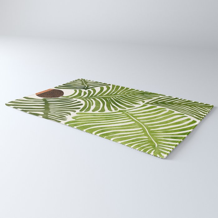 Summer Fern Simple Modern Watercolor Rug Gallery Image 3