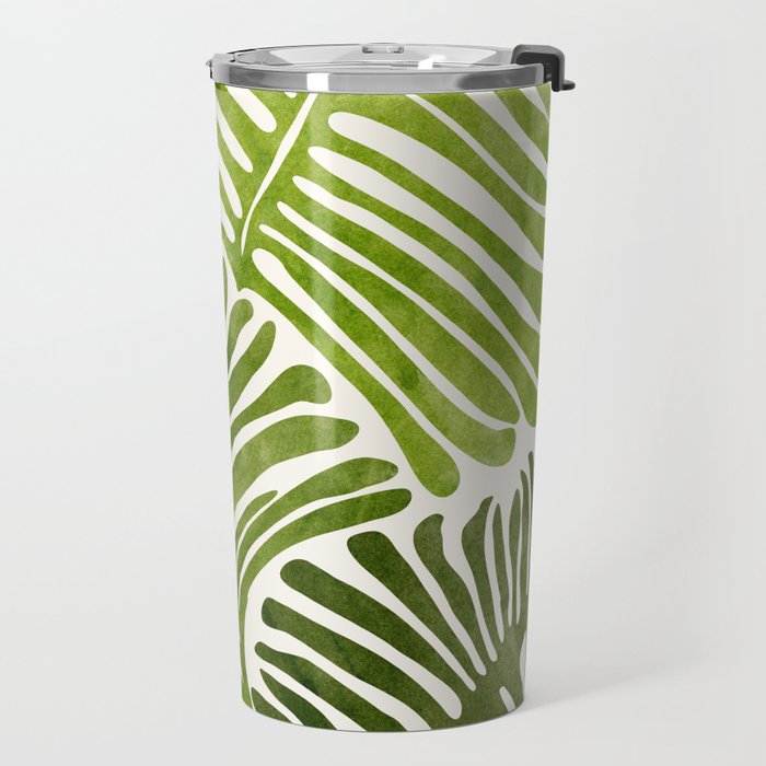 Summer Fern Simple Modern Watercolor Travel Mug Gallery Image 2