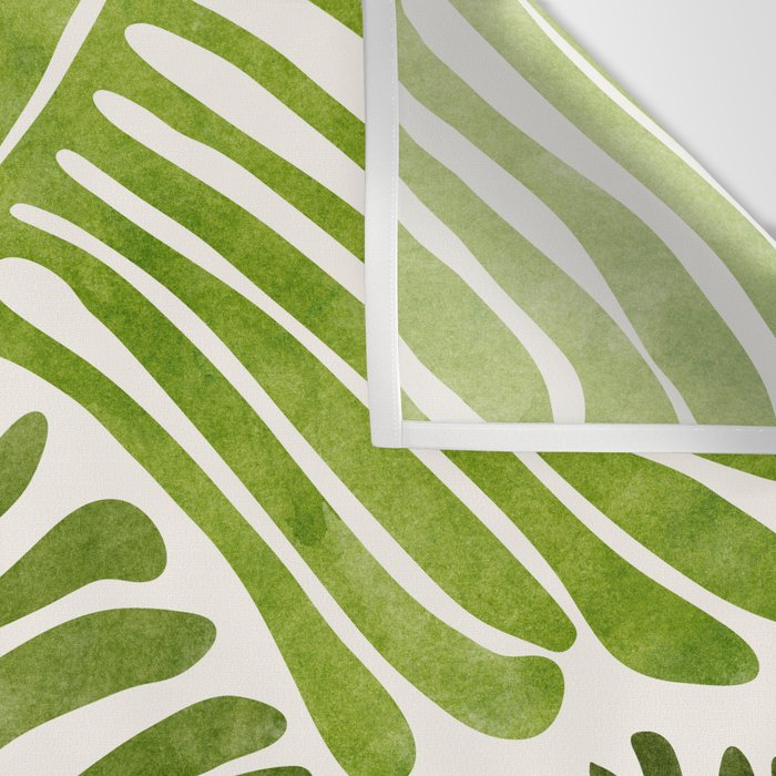 Summer Fern Simple Modern Watercolor Wall Tapestry Gallery Image 3