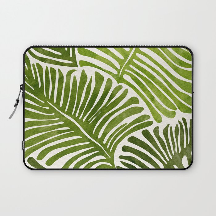 Summer Fern Simple Modern Watercolor Laptop Sleeve Gallery Image 1