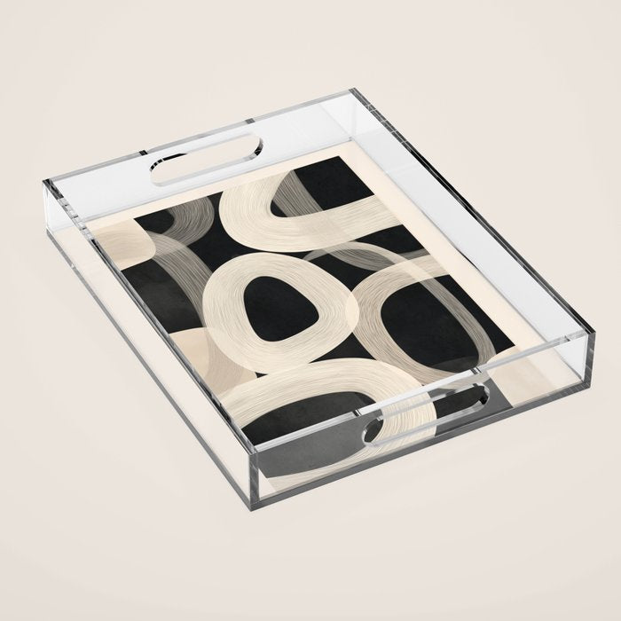 Soft Forms - Abstract Minimalist Line Art Acrylic Tray Gallery Image 1