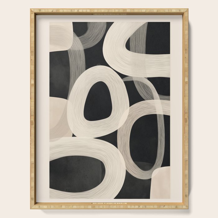 Soft Forms - Abstract Minimalist Line Art Serving Tray Gallery Image 1
