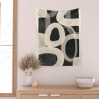 Soft Forms - Abstract Minimalist Line Art Wall Tapestry Gallery Image 2