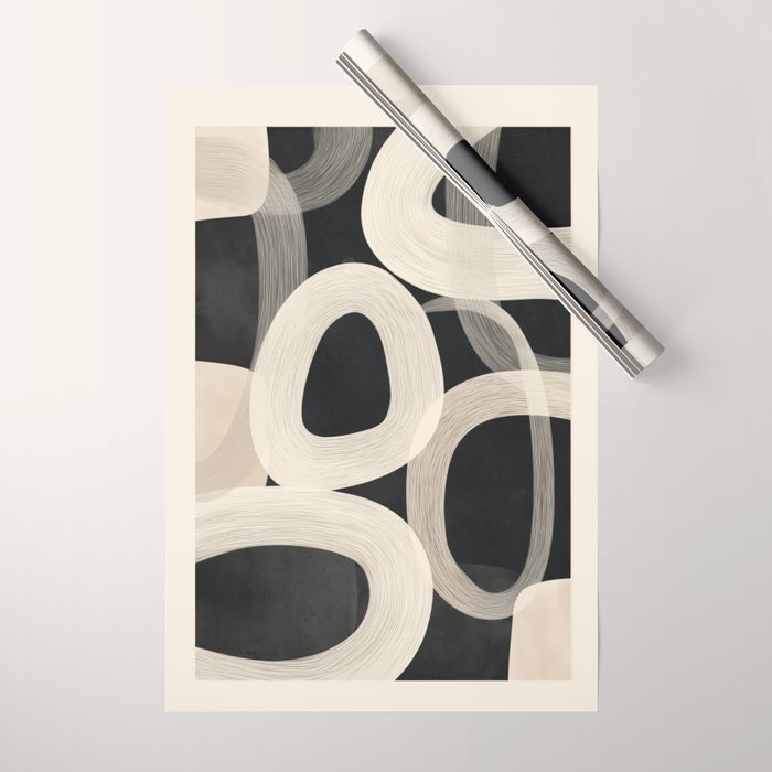 Soft Forms - Abstract Minimalist Line Art Wrapping Paper Gallery Image 1