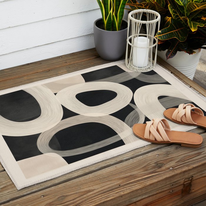Soft Forms - Abstract Minimalist Line Art Outdoor Rug Gallery Image 2