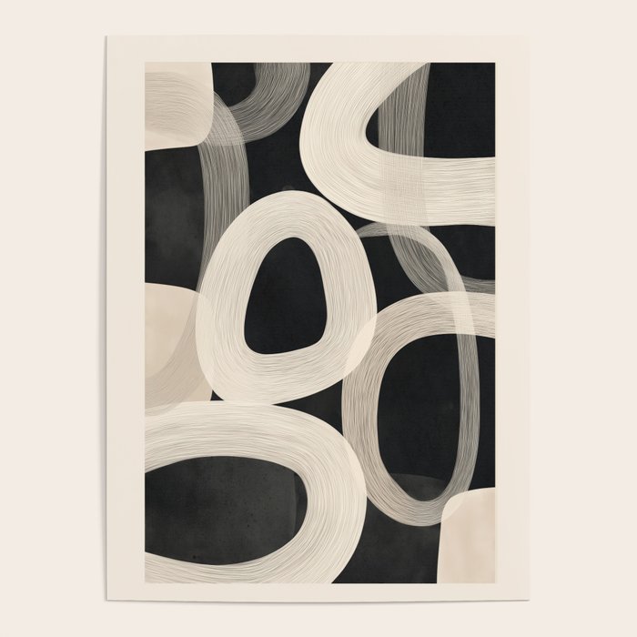 Soft Forms - Abstract Minimalist Line Art Poster Gallery Image 1