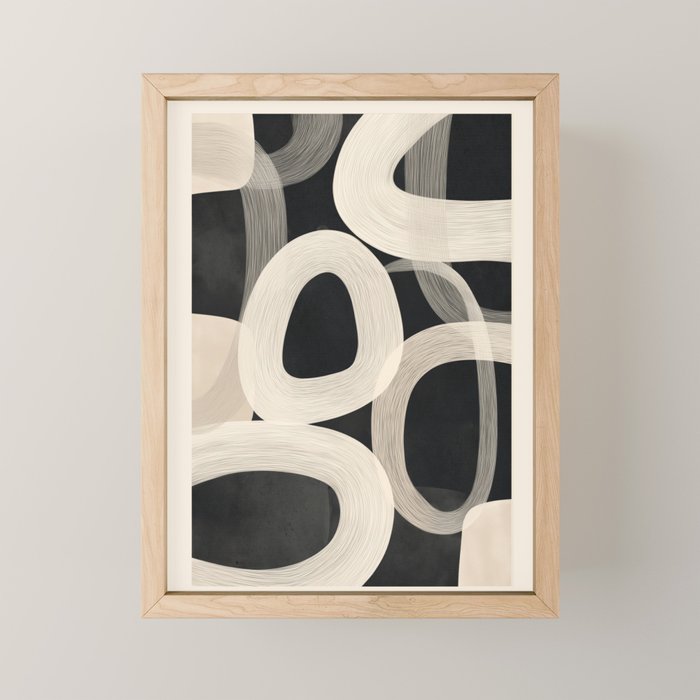 Soft Forms - Abstract Minimalist Line Art Mini Art Print Gallery Image 1