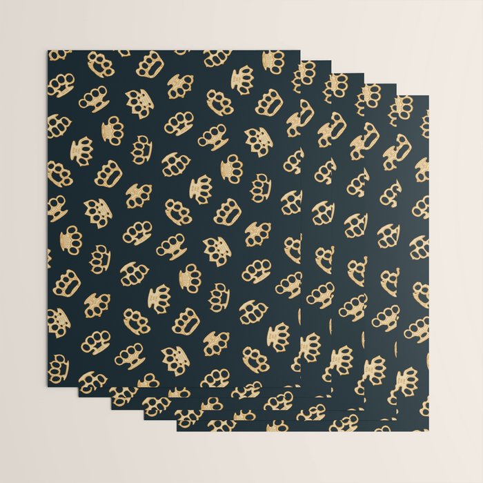 Brass Knuckles With Good Thoughts Wrapping Paper Gallery Image 3