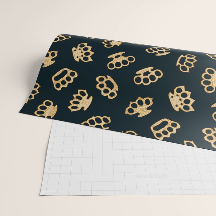 Brass Knuckles With Good Thoughts Wrapping Paper Gallery Image 2