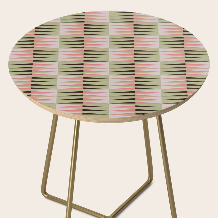 Geometric pattern rose and light green Side Table Gallery Image 2
