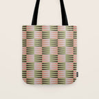 Geometric pattern rose and light green Tote Bag Gallery Image 1