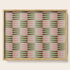 Geometric pattern rose and light green Serving Tray Gallery Image 1