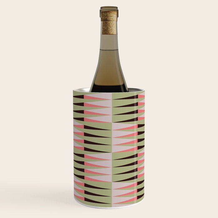 Geometric pattern rose and light green Wine Chiller Gallery Image 3